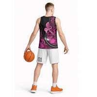 Pink Ribbon Animals Skin African Mixed Basketball Jersey Zipper Stylized - Wonder Print Shop