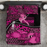 Pink Ribbon Animals Skin African Mixed Bedding Set Zipper Stylized - Wonder Print Shop