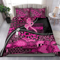 Pink Ribbon Animals Skin African Mixed Bedding Set Zipper Stylized - Wonder Print Shop