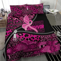 Pink Ribbon Animals Skin African Mixed Bedding Set Zipper Stylized - Wonder Print Shop