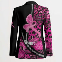 Pink Ribbon Animals Skin African Mixed Blazer Zipper Stylized - Wonder Print Shop