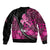 Pink Ribbon Animals Skin African Mixed Bomber Jacket Zipper Stylized - Wonder Print Shop
