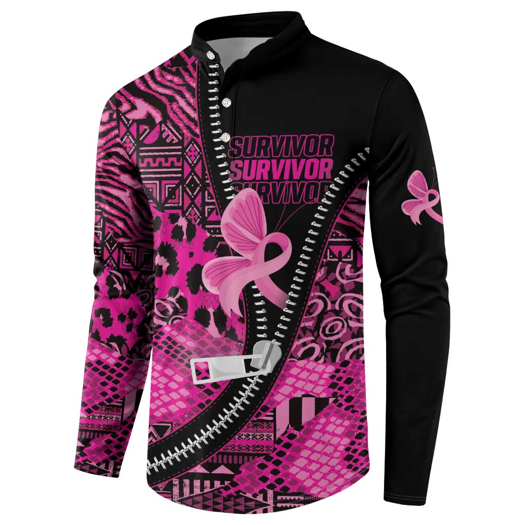 Pink Ribbon Animals Skin African Mixed Button Sweatshirt Zipper Stylized - Wonder Print Shop