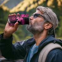 Pink Ribbon Animals Skin African Mixed 4 in 1 Can Cooler Tumbler Zipper Stylized - Wonder Print Shop