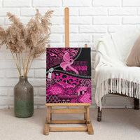 Pink Ribbon Animals Skin African Mixed Canvas Wall Art Zipper Stylized - Wonder Print Shop