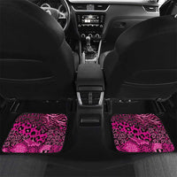 Pink Ribbon Animals Skin African Mixed Car Mats Zipper Stylized - Wonder Print Shop