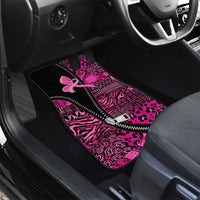 Pink Ribbon Animals Skin African Mixed Car Mats Zipper Stylized - Wonder Print Shop