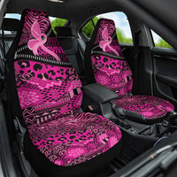 Pink Ribbon Animals Skin African Mixed Car Seat Cover Zipper Stylized - Wonder Print Shop