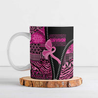 Pink Ribbon Animals Skin African Mixed Ceramic Mug Zipper Stylized - Wonder Print Shop