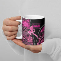Pink Ribbon Animals Skin African Mixed Ceramic Mug Zipper Stylized - Wonder Print Shop
