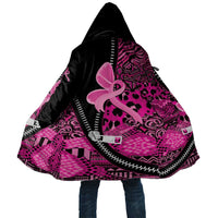 Pink Ribbon Animals Skin African Mixed Cloak Zipper Stylized - Wonder Print Shop