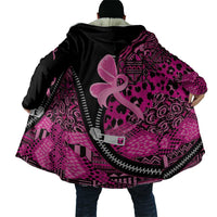 Pink Ribbon Animals Skin African Mixed Cloak Zipper Stylized - Wonder Print Shop