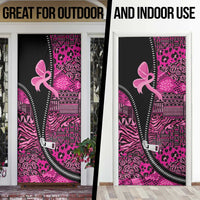 Pink Ribbon Animals Skin African Mixed Door Cover Zipper Stylized - Wonder Print Shop