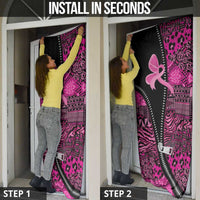 Pink Ribbon Animals Skin African Mixed Door Cover Zipper Stylized - Wonder Print Shop