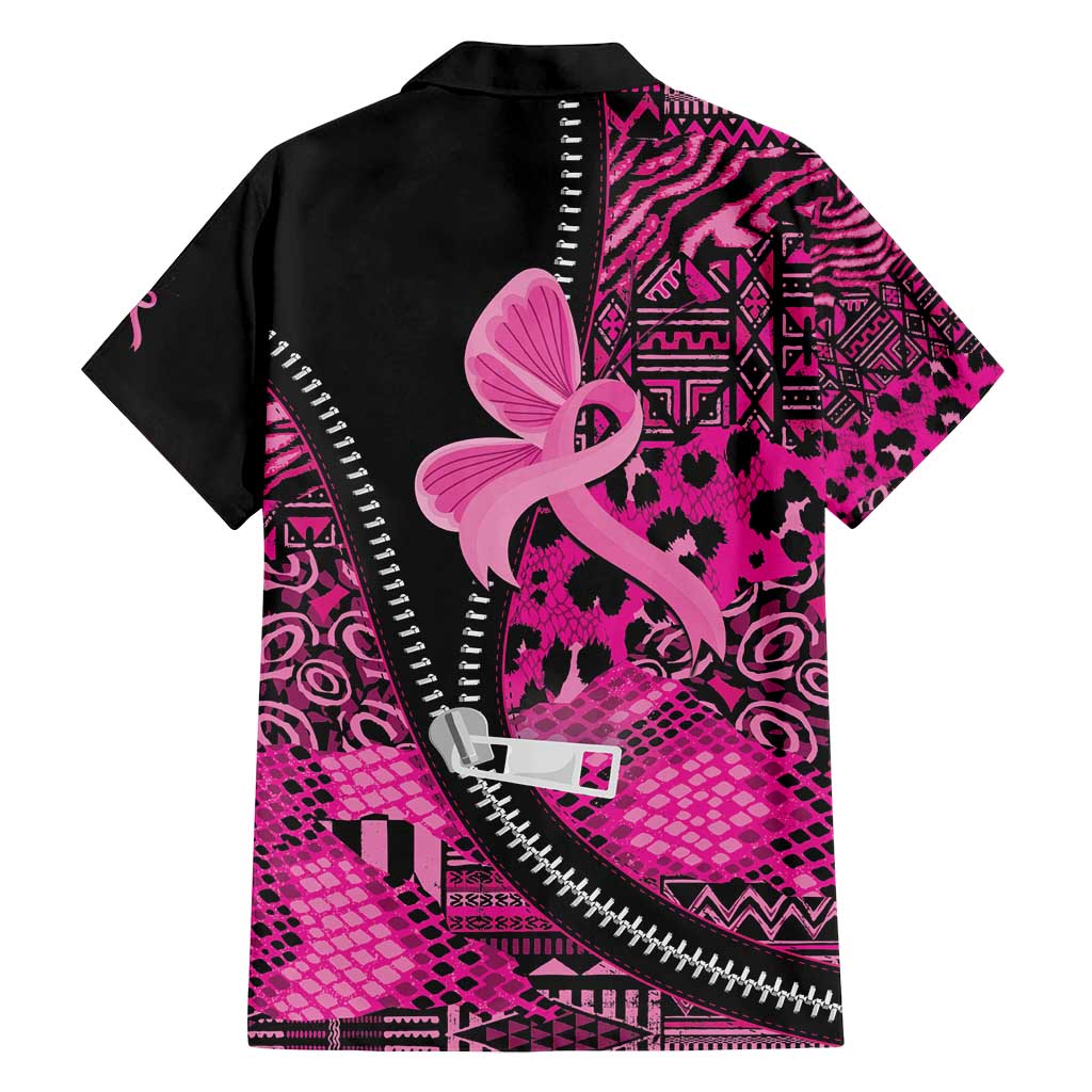Pink Ribbon Animals Skin African Mixed Family Matching Puletasi and Hawaiian Shirt Zipper Stylized - Wonder Print Shop