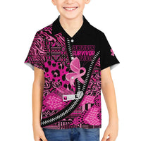 Pink Ribbon Animals Skin African Mixed Family Matching Puletasi and Hawaiian Shirt Zipper Stylized - Wonder Print Shop