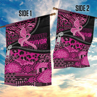Pink Ribbon Animals Skin African Mixed Garden Flag Zipper Stylized - Wonder Print Shop