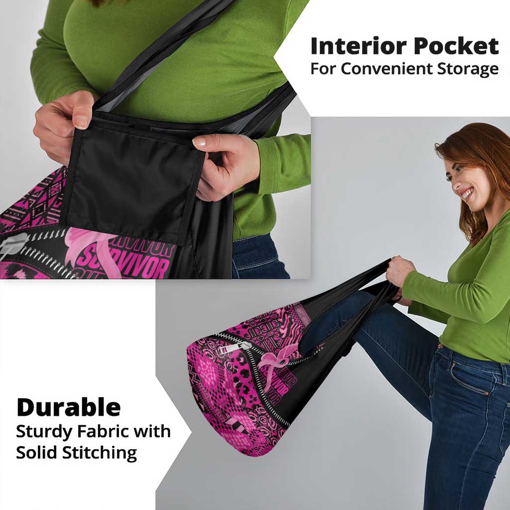 Pink Ribbon Animals Skin African Mixed Grocery Bag Zipper Stylized - Wonder Print Shop