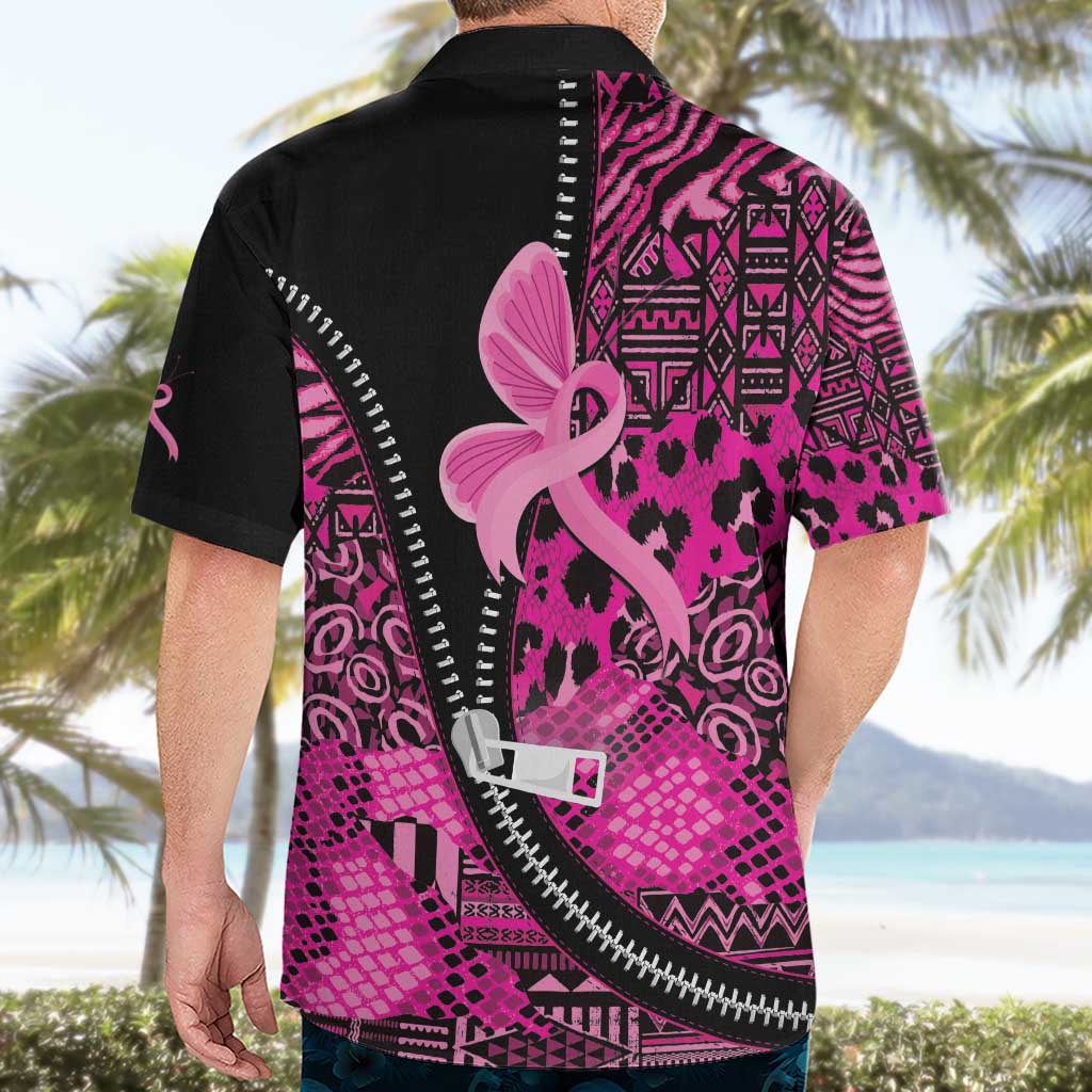 Pink Ribbon Animals Skin African Mixed Hawaiian Shirt Zipper Stylized - Wonder Print Shop