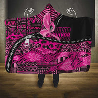 Pink Ribbon Animals Skin African Mixed Hooded Blanket Zipper Stylized - Wonder Print Shop