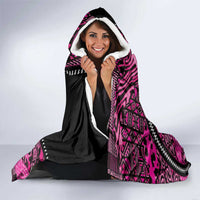 Pink Ribbon Animals Skin African Mixed Hooded Blanket Zipper Stylized - Wonder Print Shop