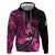 Pink Ribbon Animals Skin African Mixed Hoodie Zipper Stylized - Wonder Print Shop