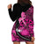 Pink Ribbon Animals Skin African Mixed Hoodie Dress Zipper Stylized - Wonder Print Shop