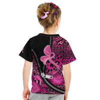 Pink Ribbon Animals Skin African Mixed Kid T Shirt Zipper Stylized - Wonder Print Shop
