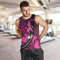 Pink Ribbon Animals Skin African Mixed Men Tank Top Zipper Stylized - Wonder Print Shop