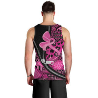 Pink Ribbon Animals Skin African Mixed Men Tank Top Zipper Stylized - Wonder Print Shop