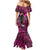 Pink Ribbon Animals Skin African Mixed Mermaid Dress Zipper Stylized - Wonder Print Shop
