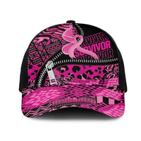 Pink Ribbon Animals Skin African Mixed Mesh Trucker Cap Zipper Stylized - Wonder Print Shop