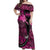 Pink Ribbon Animals Skin African Mixed Off Shoulder Maxi Dress Zipper Stylized - Wonder Print Shop