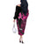 Pink Ribbon Animals Skin African Mixed Off The Shoulder Long Sleeve Dress Zipper Stylized - Wonder Print Shop