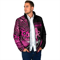 Pink Ribbon Animals Skin African Mixed Padded Jacket Zipper Stylized - Wonder Print Shop
