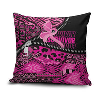 Pink Ribbon Animals Skin African Mixed Pillow Cover Zipper Stylized - Wonder Print Shop