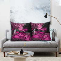 Pink Ribbon Animals Skin African Mixed Pillow Cover Zipper Stylized - Wonder Print Shop