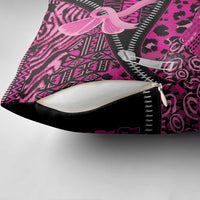 Pink Ribbon Animals Skin African Mixed Pillow Cover Zipper Stylized - Wonder Print Shop
