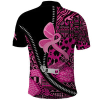 Pink Ribbon Animals Skin African Mixed Polo Shirt Zipper Stylized - Wonder Print Shop