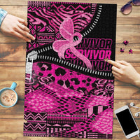 Pink Ribbon Animals Skin African Mixed Puzzle Zipper Stylized - Wonder Print Shop