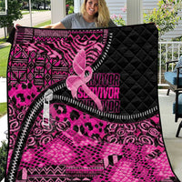 Pink Ribbon Animals Skin African Mixed Quilt Zipper Stylized - Wonder Print Shop