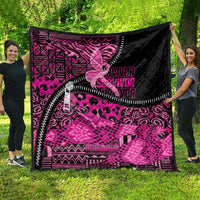 Pink Ribbon Animals Skin African Mixed Quilt Zipper Stylized - Wonder Print Shop