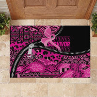 Pink Ribbon Animals Skin African Mixed Rubber Doormat Zipper Stylized - Wonder Print Shop