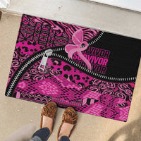 Pink Ribbon Animals Skin African Mixed Rubber Doormat Zipper Stylized - Wonder Print Shop