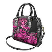 Pink Ribbon Animals Skin African Mixed Shoulder Handbag Zipper Stylized - Wonder Print Shop