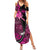 Pink Ribbon Animals Skin African Mixed Summer Maxi Dress Zipper Stylized - Wonder Print Shop