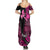 Pink Ribbon Animals Skin African Mixed Summer Maxi Dress Zipper Stylized - Wonder Print Shop
