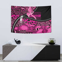 Pink Ribbon Animals Skin African Mixed Tapestry Zipper Stylized - Wonder Print Shop