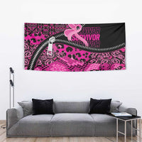 Pink Ribbon Animals Skin African Mixed Tapestry Zipper Stylized - Wonder Print Shop