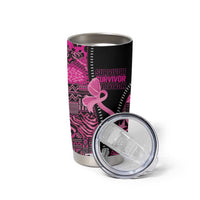 Pink Ribbon Animals Skin African Mixed Tumbler Cup Zipper Stylized - Wonder Print Shop